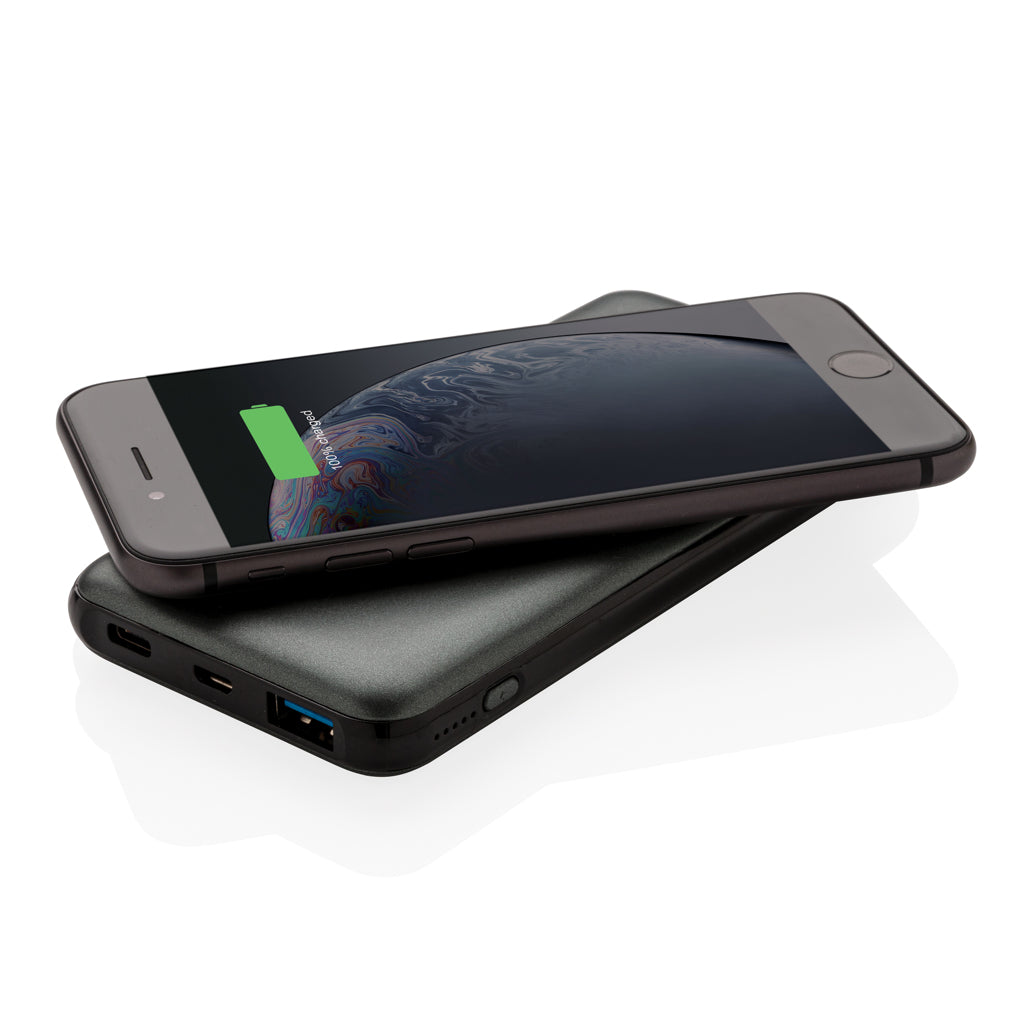 10.000 mAh Fast Charging 10W Wireless Powerbank with PD - Grey