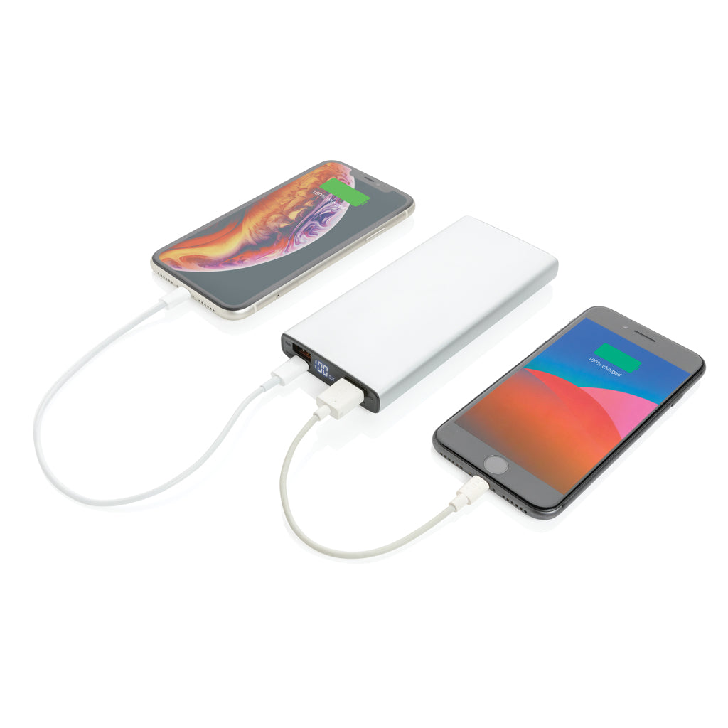 Aluminium 18W 10.000 mAh PD Powerbank - Silver