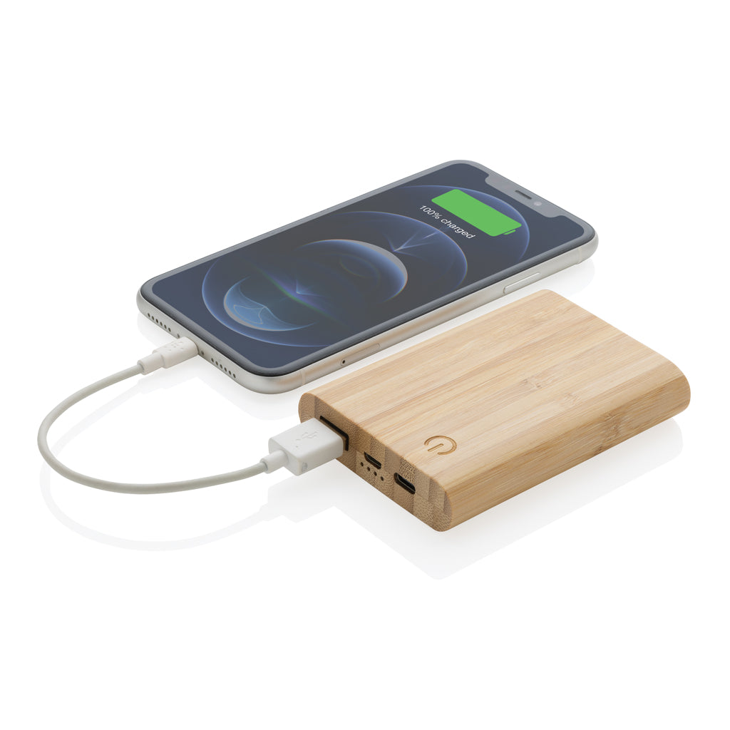 Bamboo 5.000 mAh powerbank - Brown