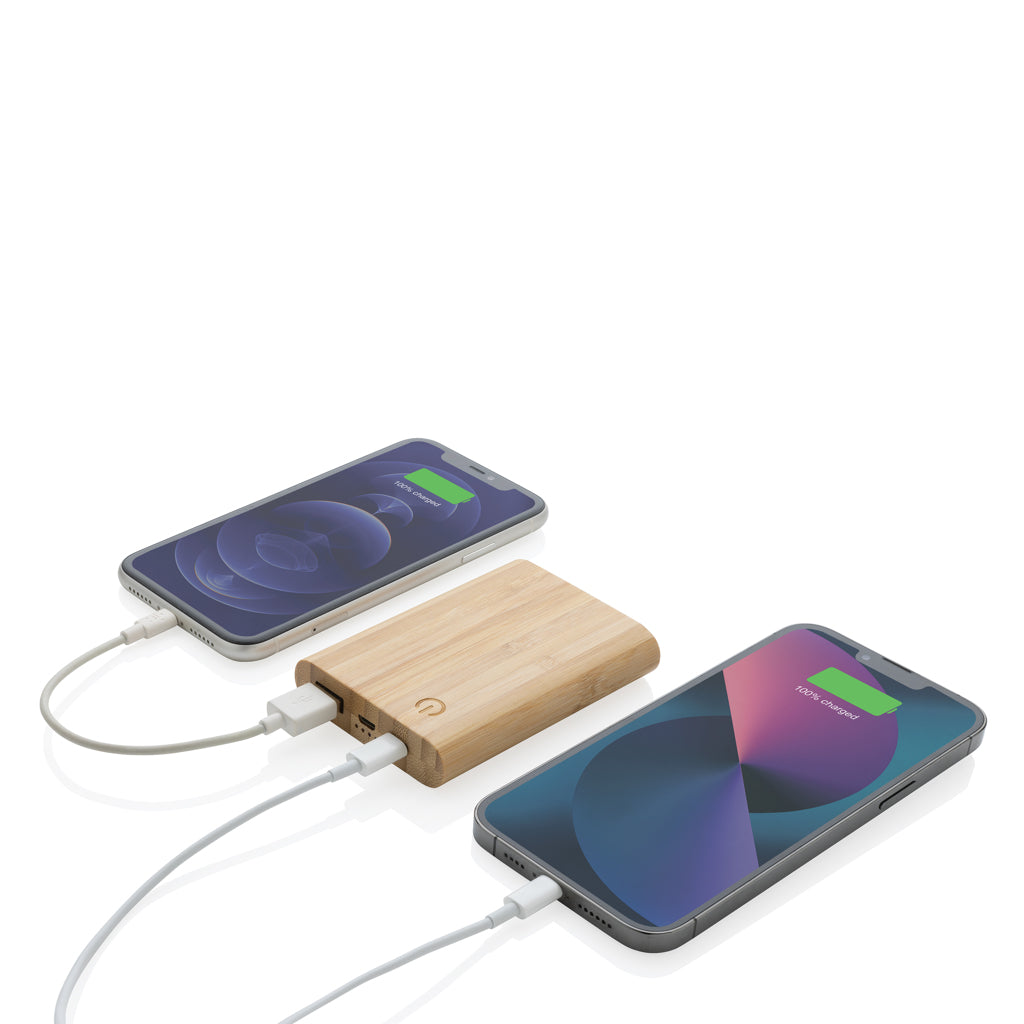 Bamboo 5.000 mAh powerbank - Brown