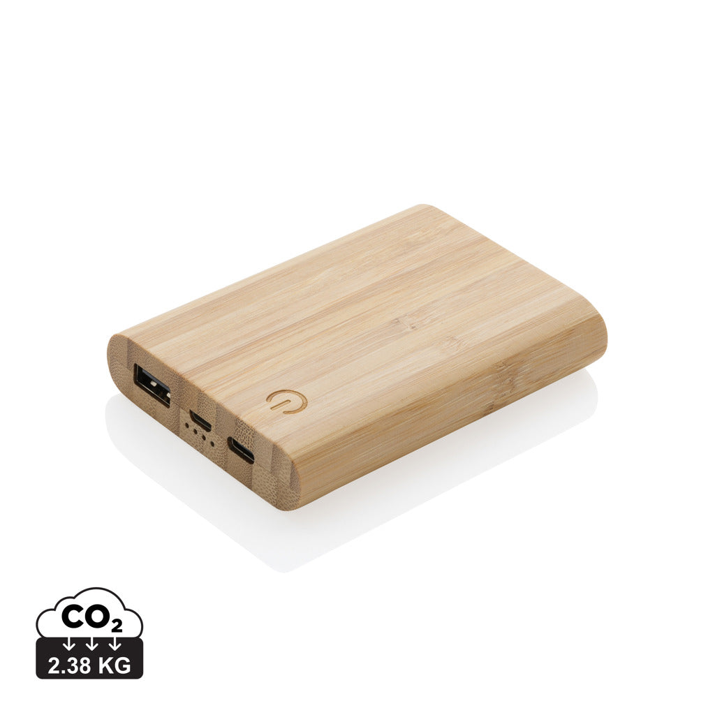 Bamboo 5.000 mAh powerbank - Brown
