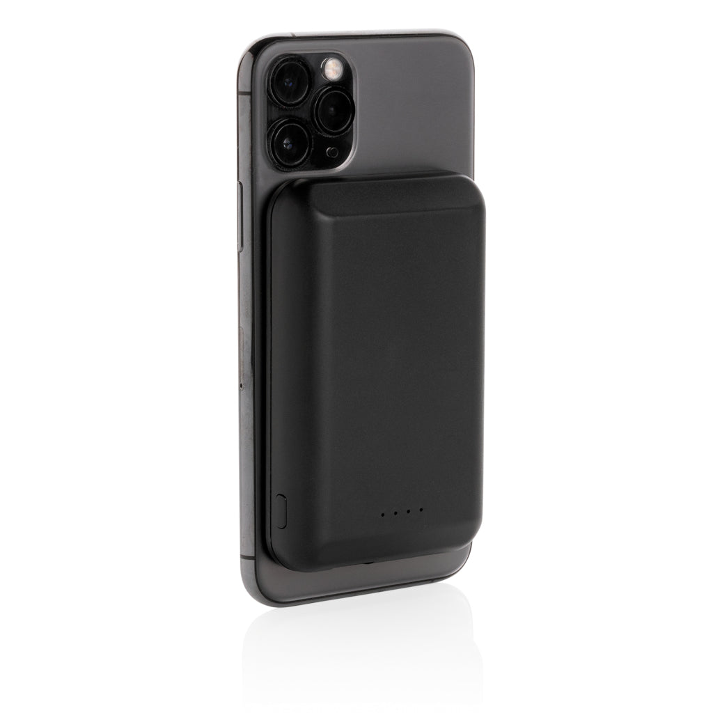 Magnetic 5.000 mAh 5W wireless powerbank - Black