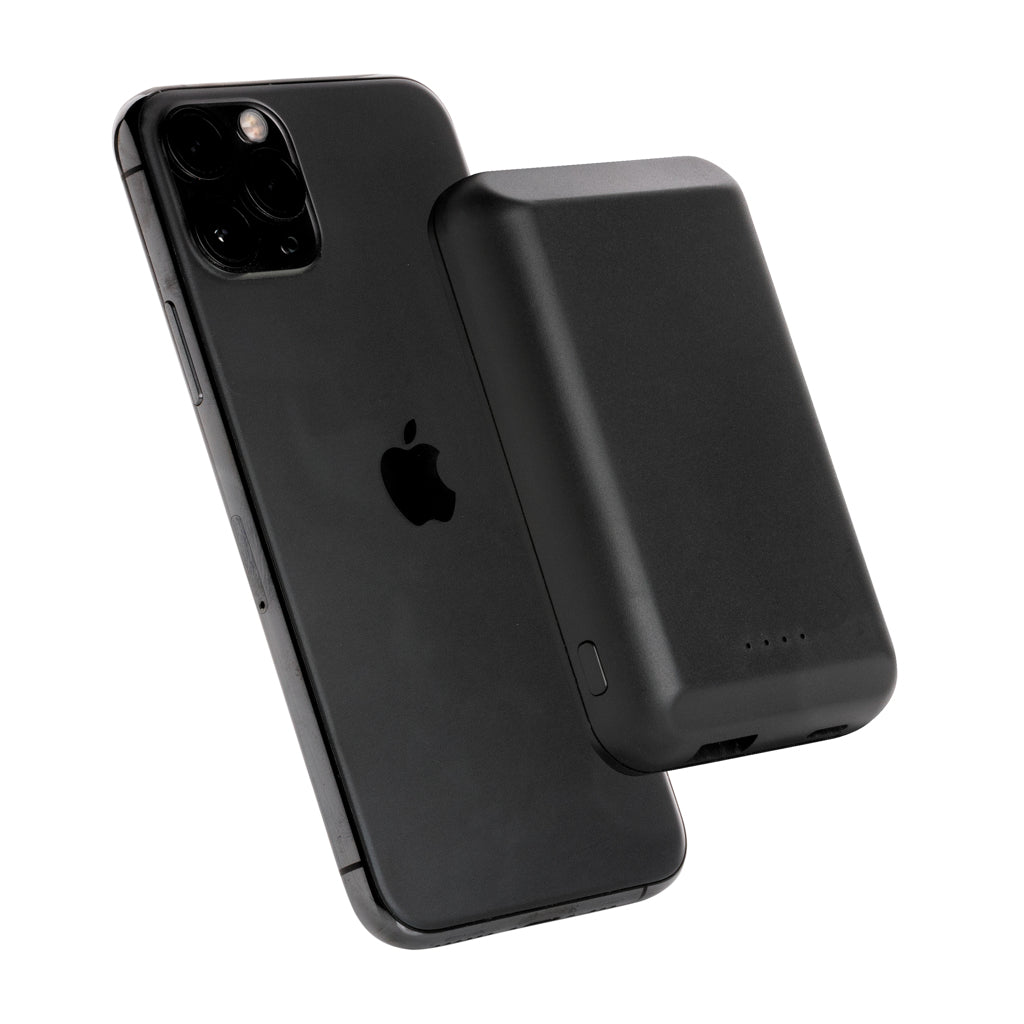Magnetic 5.000 mAh 5W wireless powerbank - Black