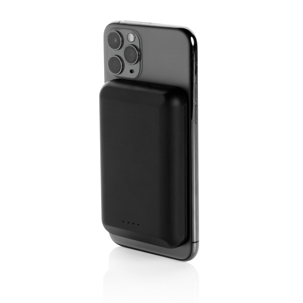 Magnetic 5.000 mAh 5W wireless powerbank - Black