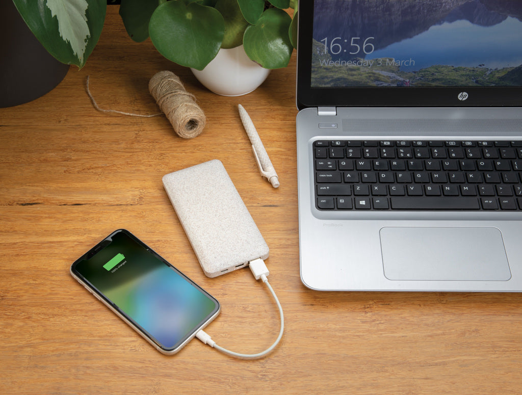 10.000 mah wheat straw powerbank - Khaki