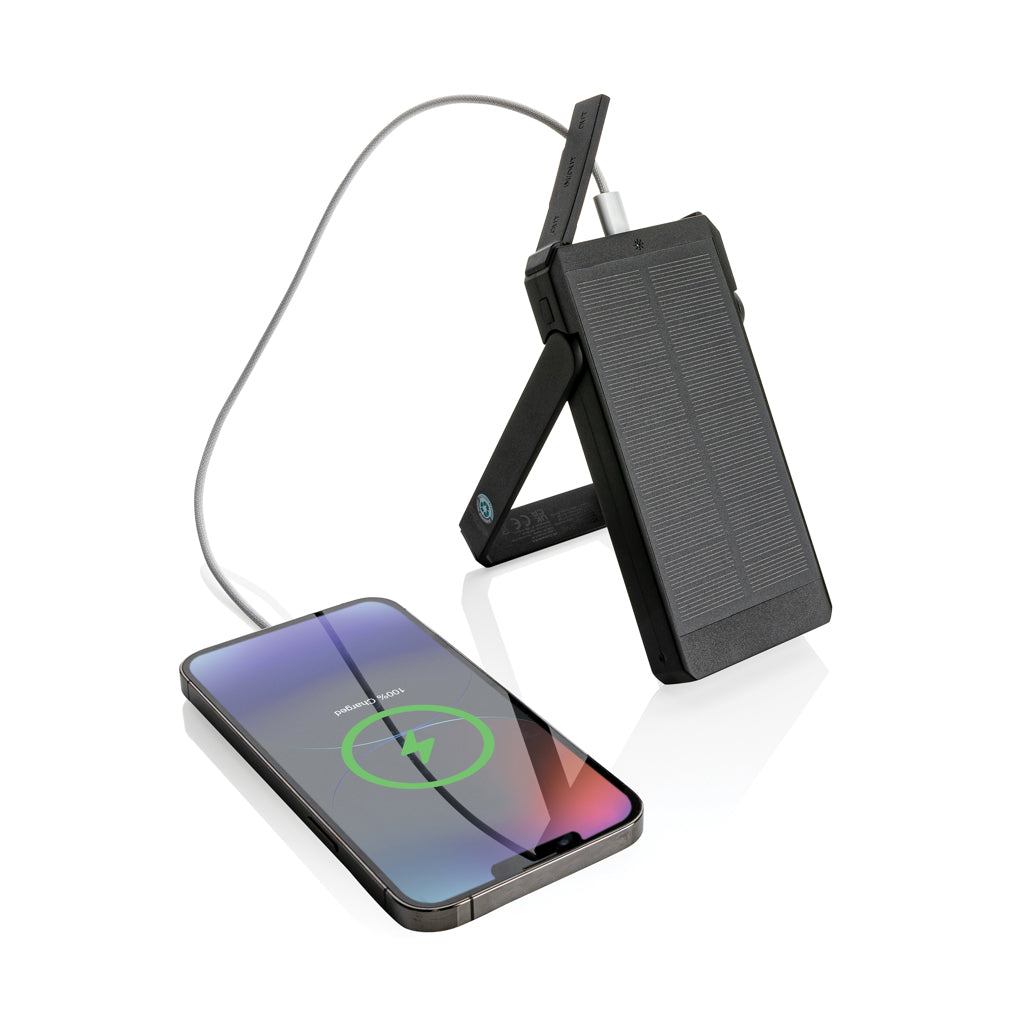 Skywave RCS recycled plastic solar powerbank 10000 mAh - Black