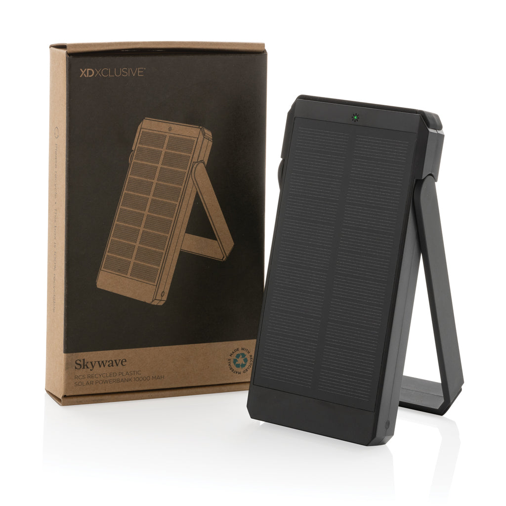 Skywave RCS recycled plastic solar powerbank 10000 mAh - Black