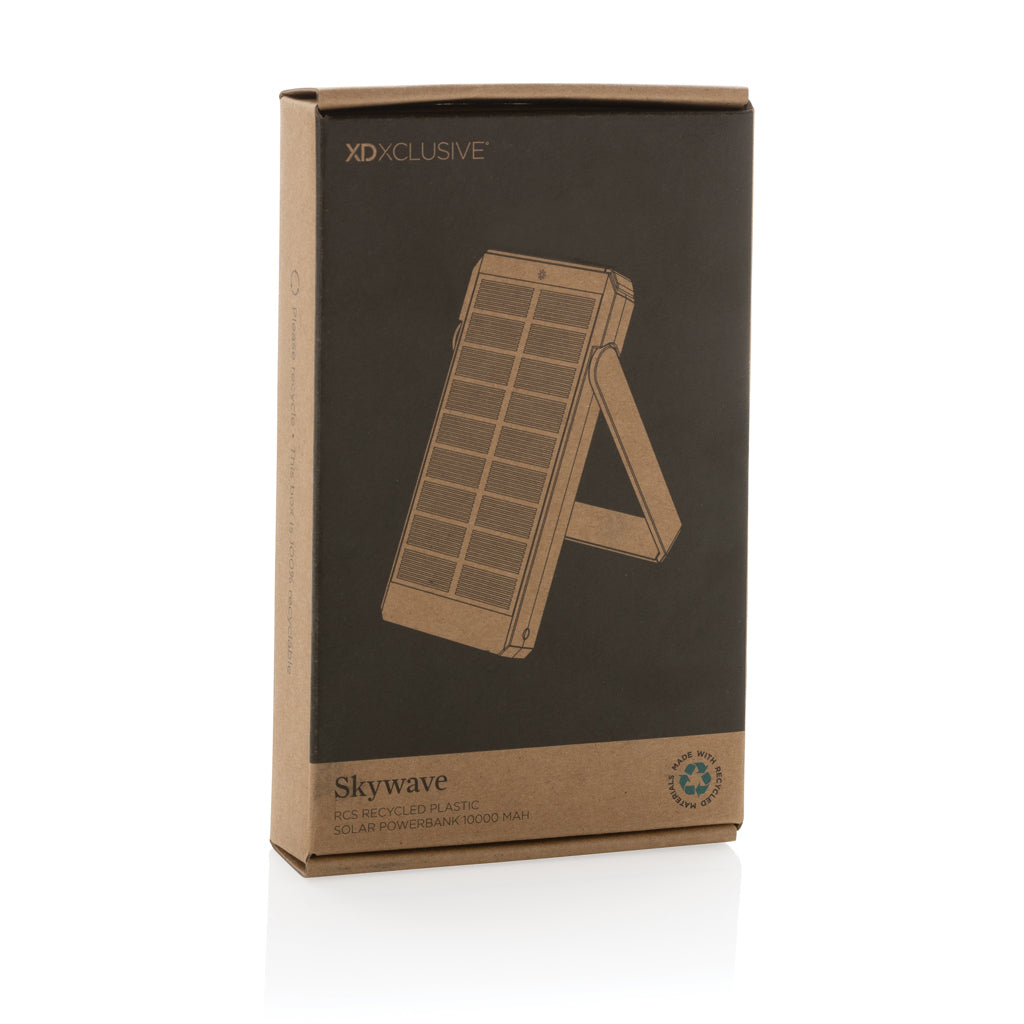 Skywave RCS recycled plastic solar powerbank 10000 mAh - Black