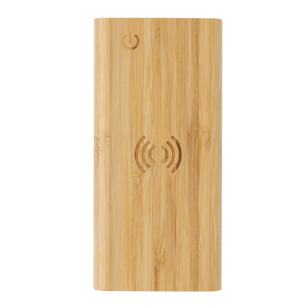 Bamboo 8.000 mAh 5W wireless powerbank - Brown