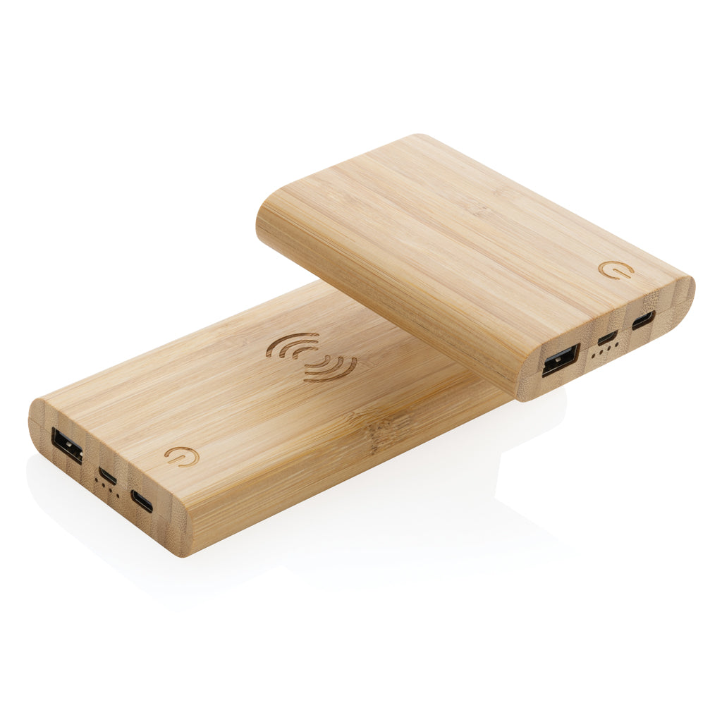 Bamboo 8.000 mAh 5W wireless powerbank - Brown