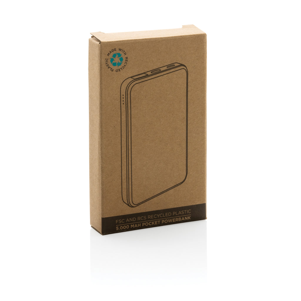 RCS recycled plastic 5.000 mAh Powerbank - Brown