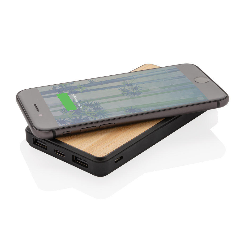 RCS recycled plastic 8000 mAh Wireless Powerbank - Brown
