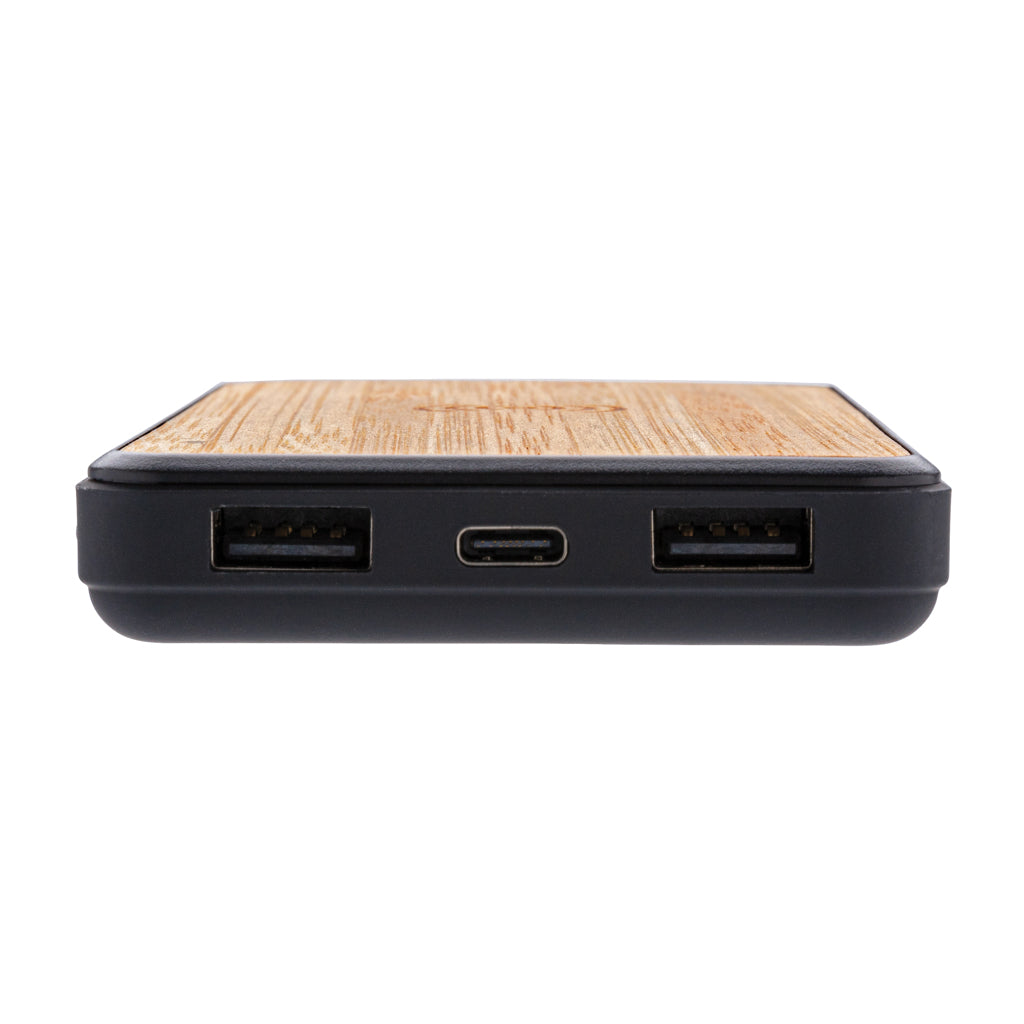 RCS recycled plastic 8000 mAh Wireless Powerbank - Brown