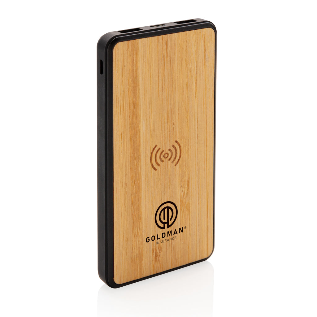 RCS recycled plastic 8000 mAh Wireless Powerbank - Brown