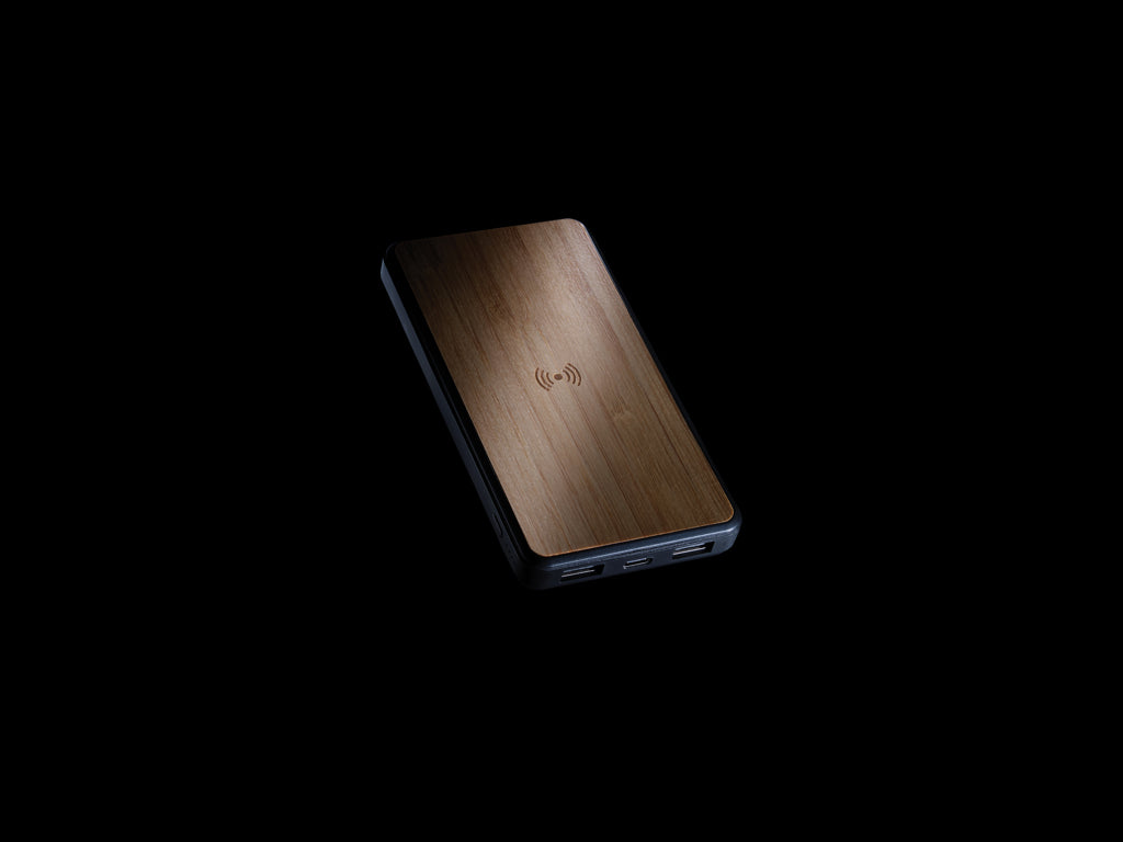 RCS recycled plastic 8000 mAh Wireless Powerbank - Brown