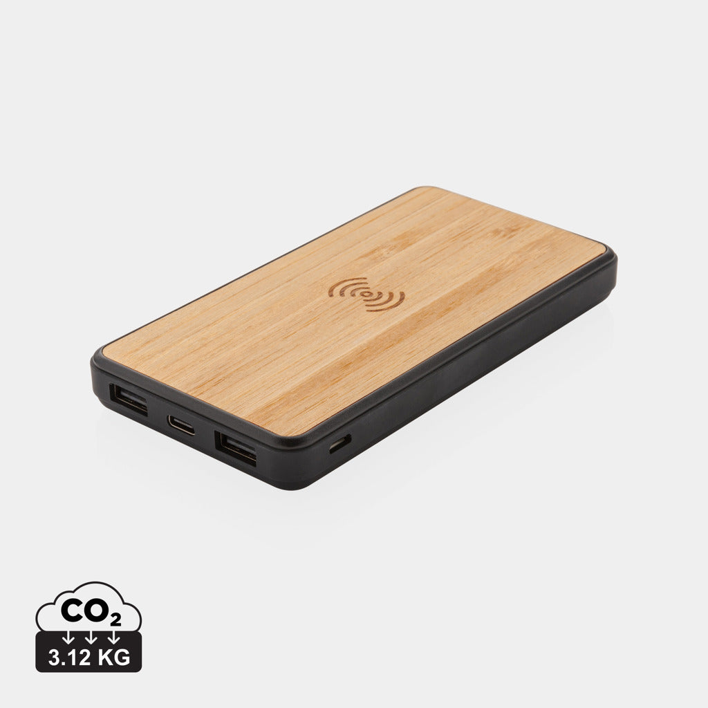 RCS recycled plastic 8000 mAh Wireless Powerbank - Brown