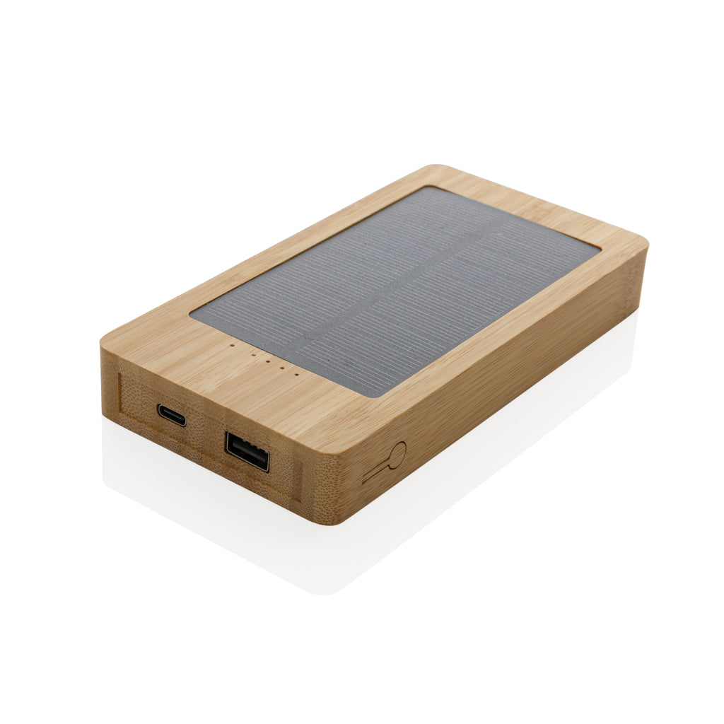 Sunwick 10.000 mAh Bamboo solar powerbank - Brown