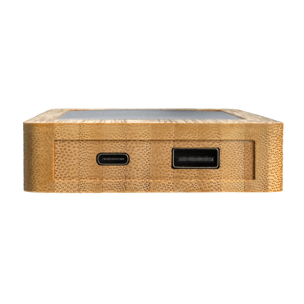 Sunwick 10.000 mAh Bamboo solar powerbank - Brown