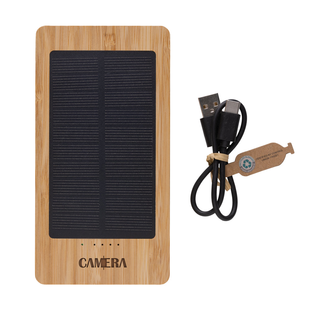 Sunwick 10.000 mAh Bamboo solar powerbank - Brown