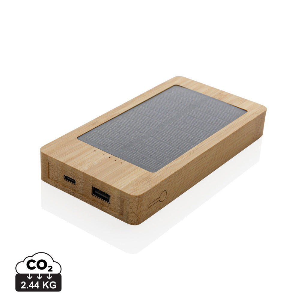 Sunwick 10.000 mAh Bamboo solar powerbank - Brown