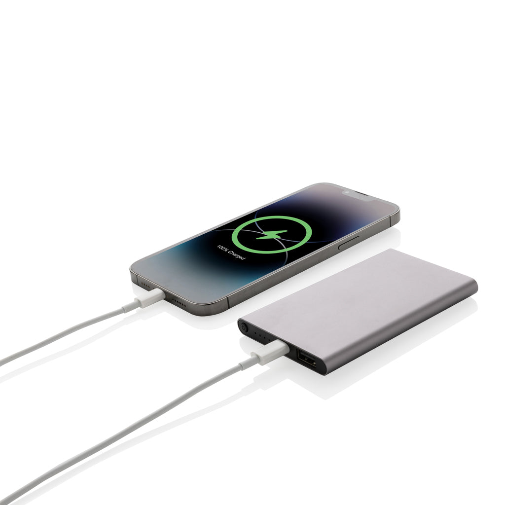 RCS recycled plastic/aluminium 4000mah powerbank with type C - Anthracite