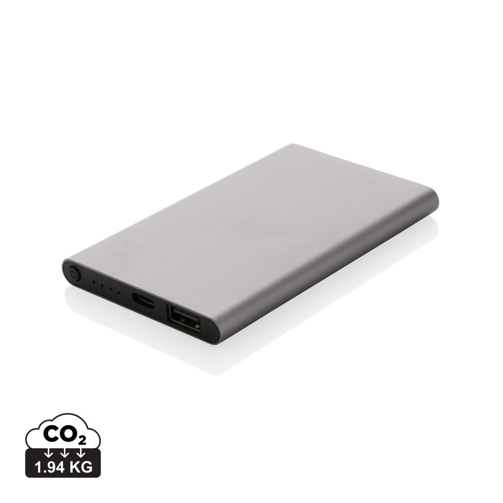 RCS recycled plastic/aluminium 4000mah powerbank with type C - Anthracite