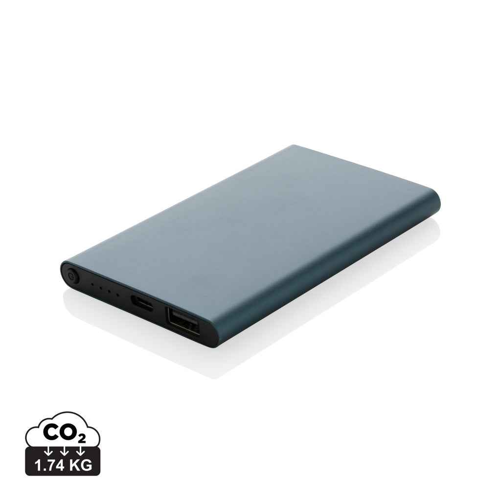 RCS recycled plastic/aluminium 4000mah powerbank with type C - Blue