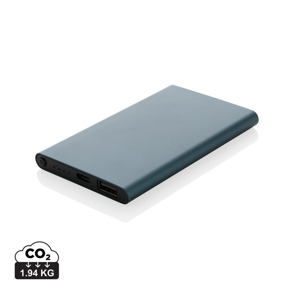 RCS recycled plastic/aluminium 4000mah powerbank with type C - Blue