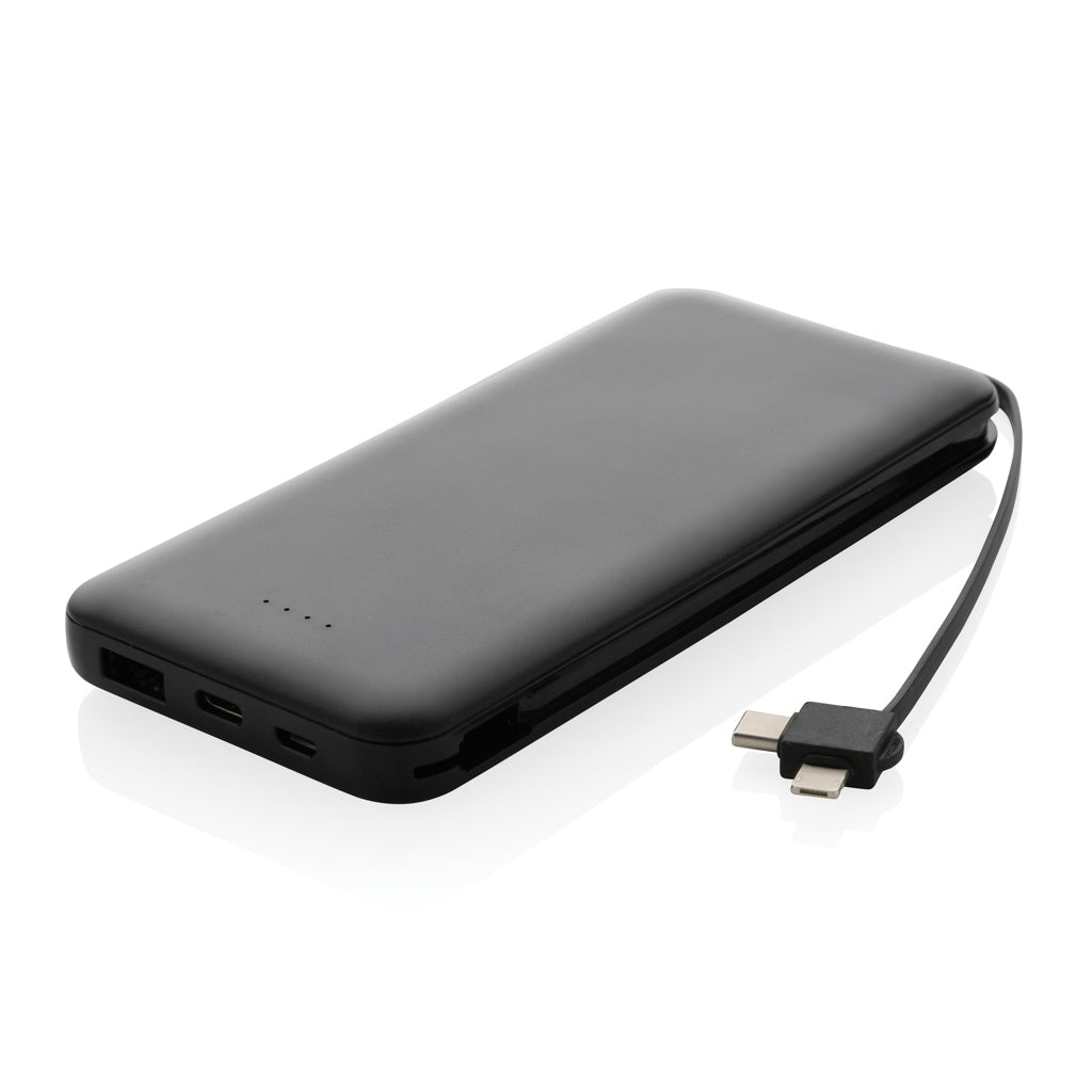 Lockhart RCS recycled plastic 10.000 with integrated cables - Black