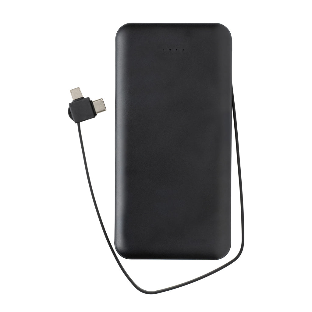 Lockhart RCS recycled plastic 10.000 with integrated cables - Black