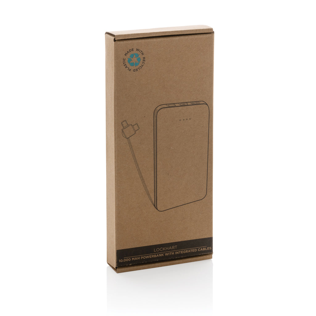 Lockhart RCS recycled plastic 10.000 with integrated cables - Black
