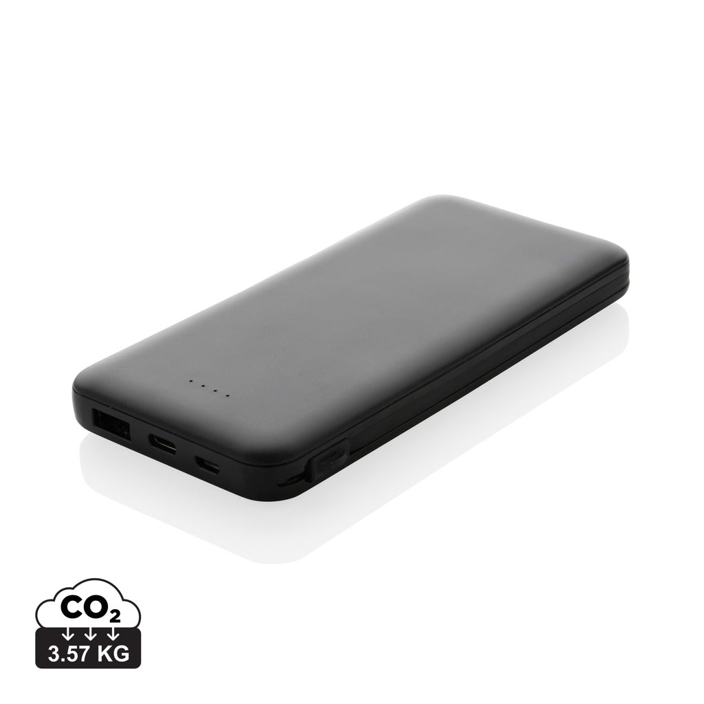 Lockhart RCS recycled plastic 10.000 with integrated cables - Black