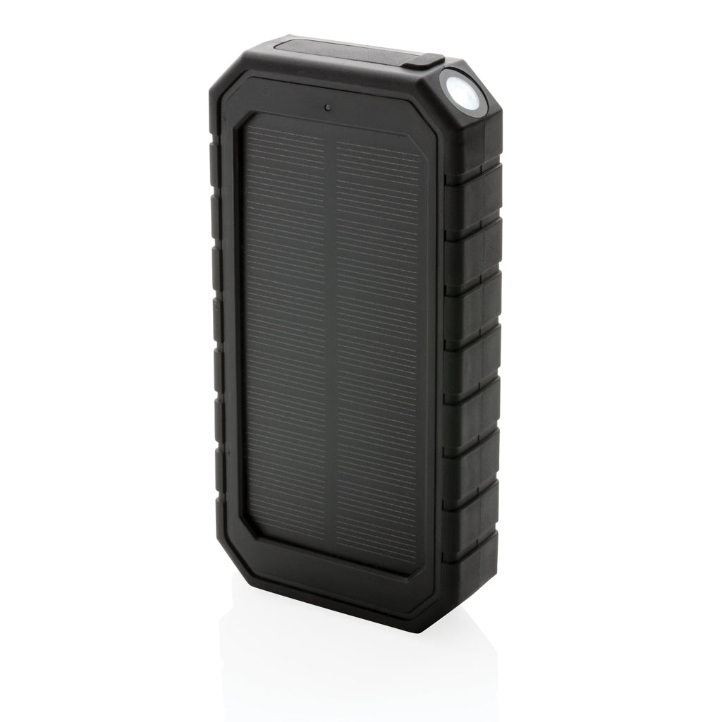 RCS recycled plastic Solar powerbank with 10W Wireless - Black