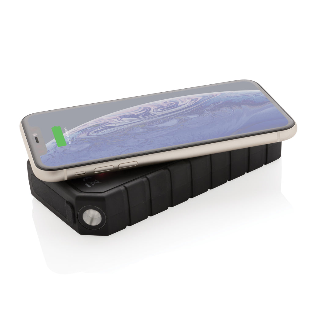 RCS recycled plastic Solar powerbank with 10W Wireless - Black