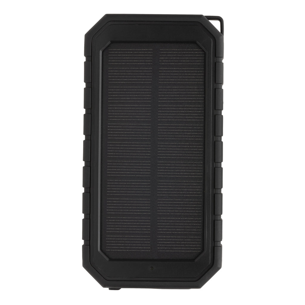 RCS recycled plastic Solar powerbank with 10W Wireless - Black