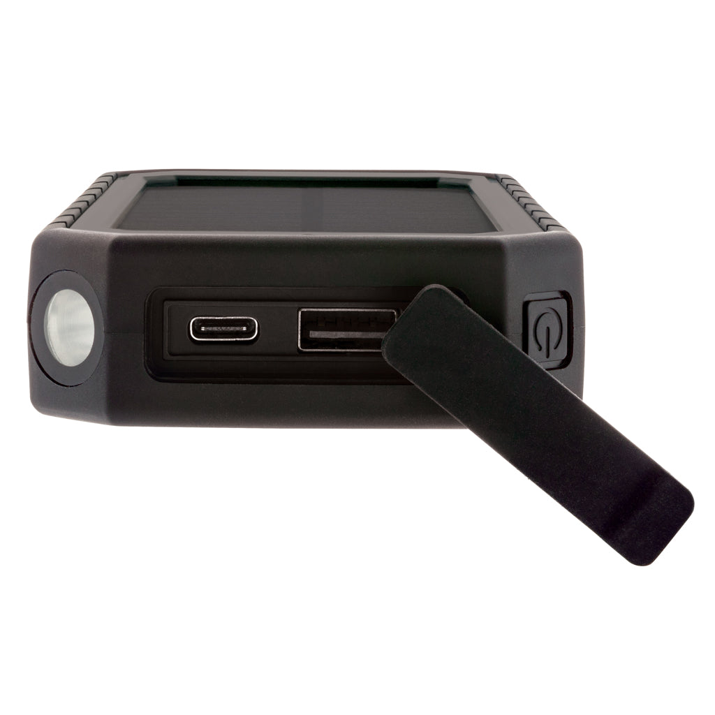 RCS recycled plastic Solar powerbank with 10W Wireless - Black