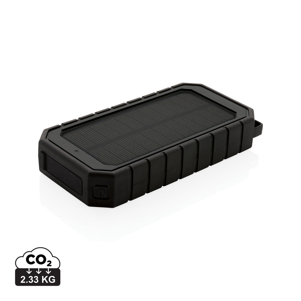 RCS recycled plastic Solar powerbank with 10W Wireless - Black