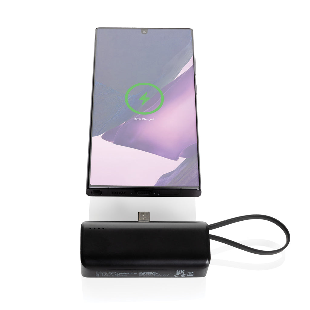 Powerlink RCS rplastic 3000 mah powerbank USB C connector - Black