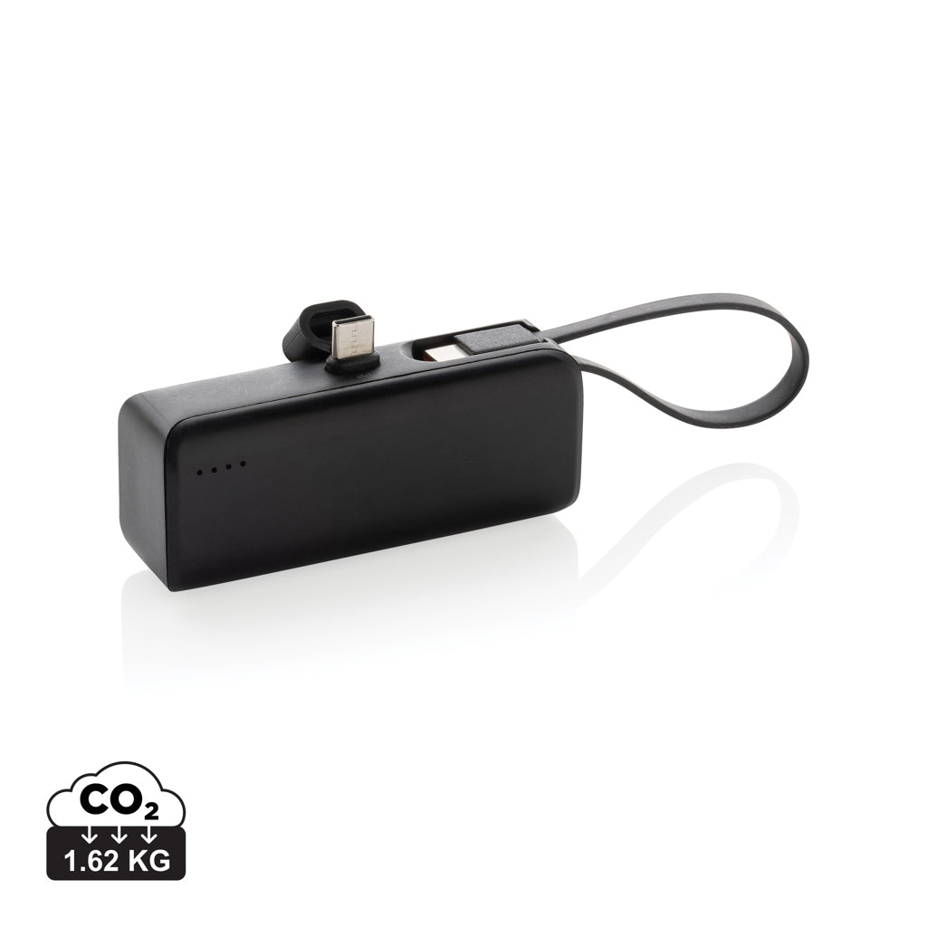 Powerlink RCS rplastic 3000 mah powerbank USB C connector - Black