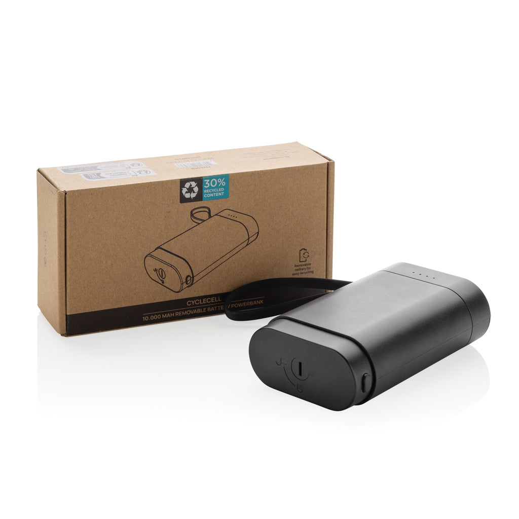 CycleCell 10,000 mah removable battery powerbank - Black
