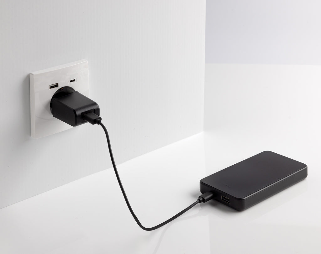 Boostcore RCS recycled plastic powerbank 10.000mAh USB C - Black