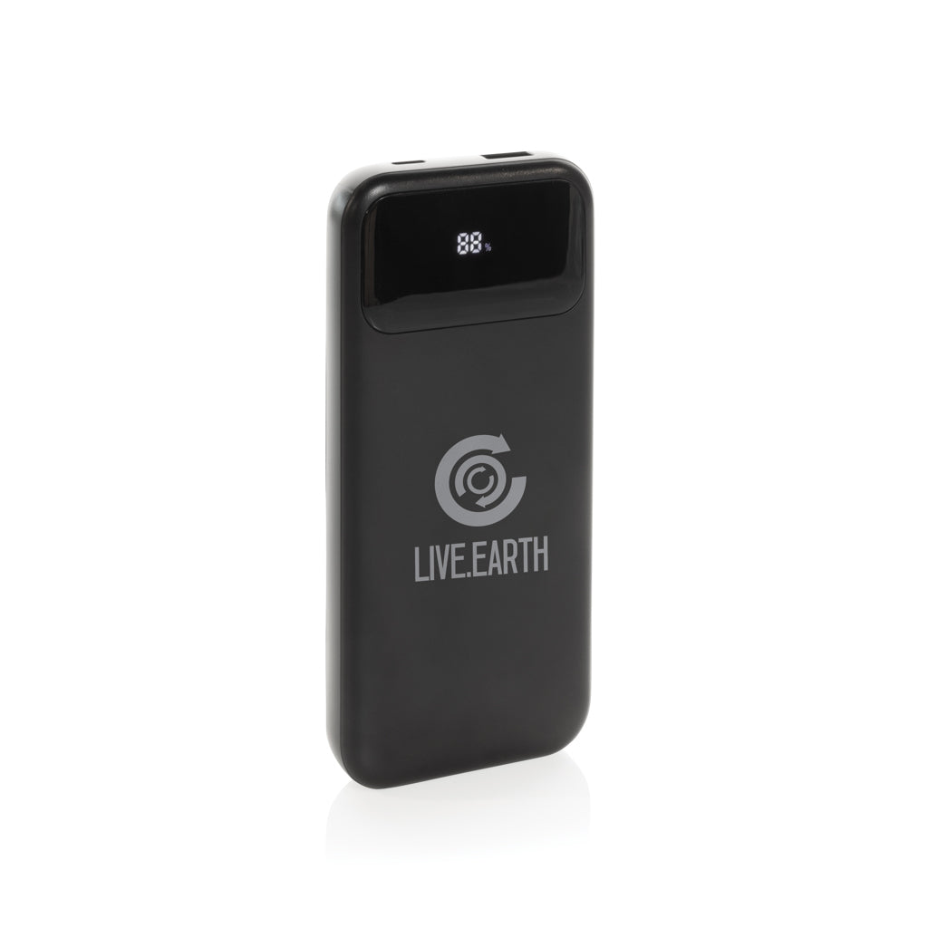 Turbopack RCS rplastic powerbank 10.000 integrated cables - Black
