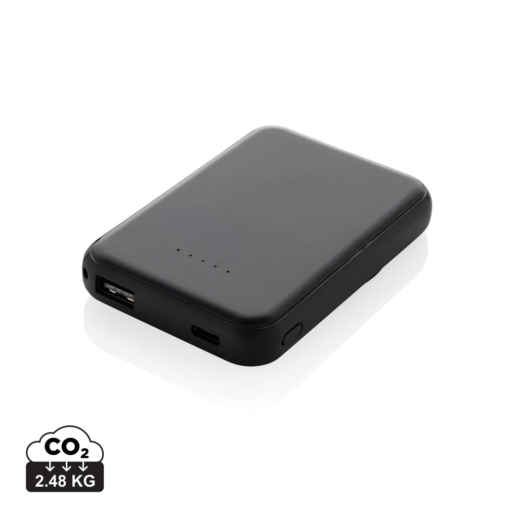 Stellar RCS recycled plastic 5000 mah 5W magnetic powerbank - Black