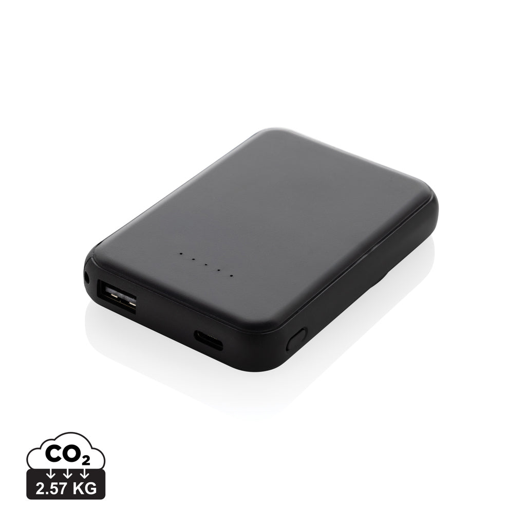 Stellar RCS recycled plastic 5000 mah 5W magnetic powerbank - Black