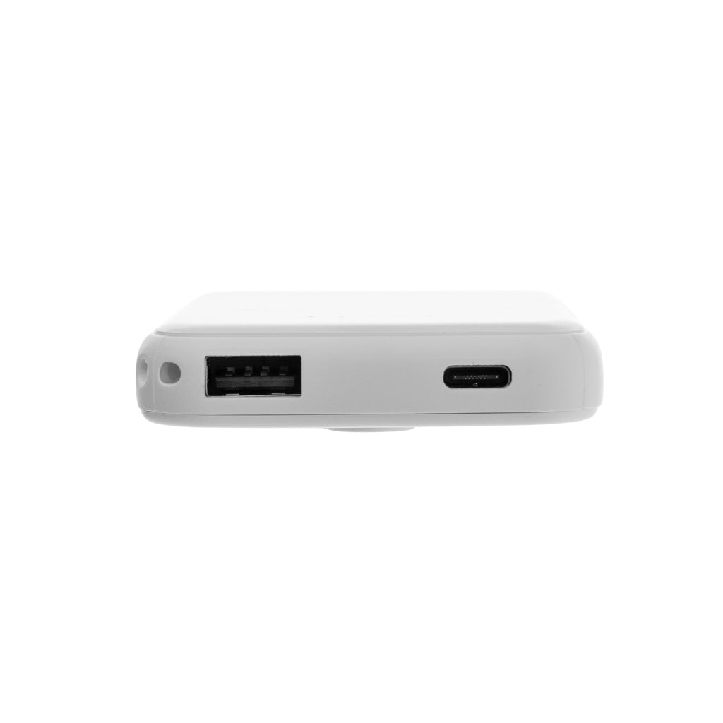 Stellar RCS recycled plastic 5000 mah 5W magnetic powerbank - White