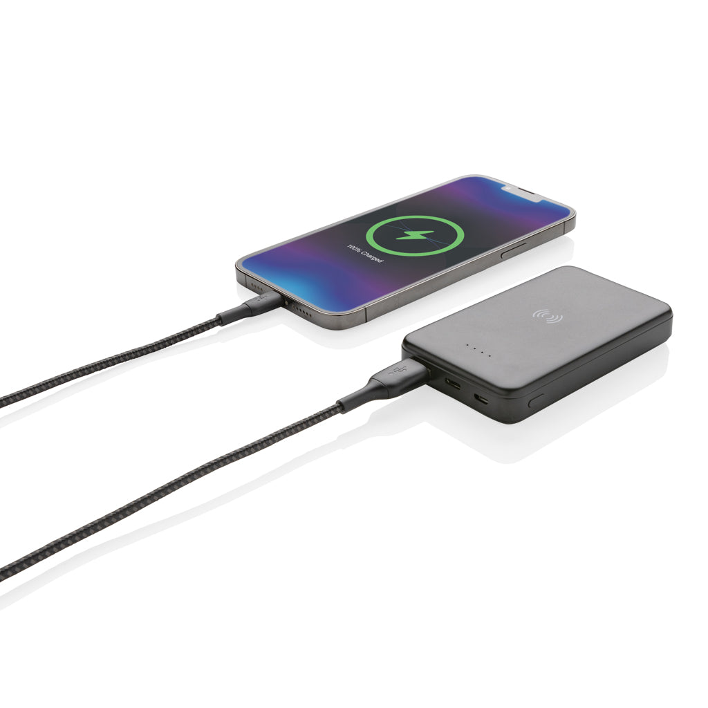 RCS recycled plastic 5.000 mAh 5W wireless powerbank - Black