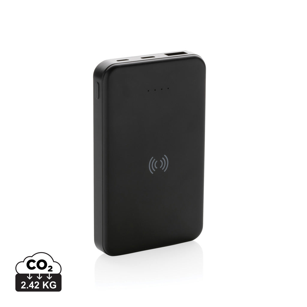 RCS recycled plastic 5.000 mAh 5W wireless powerbank - Black