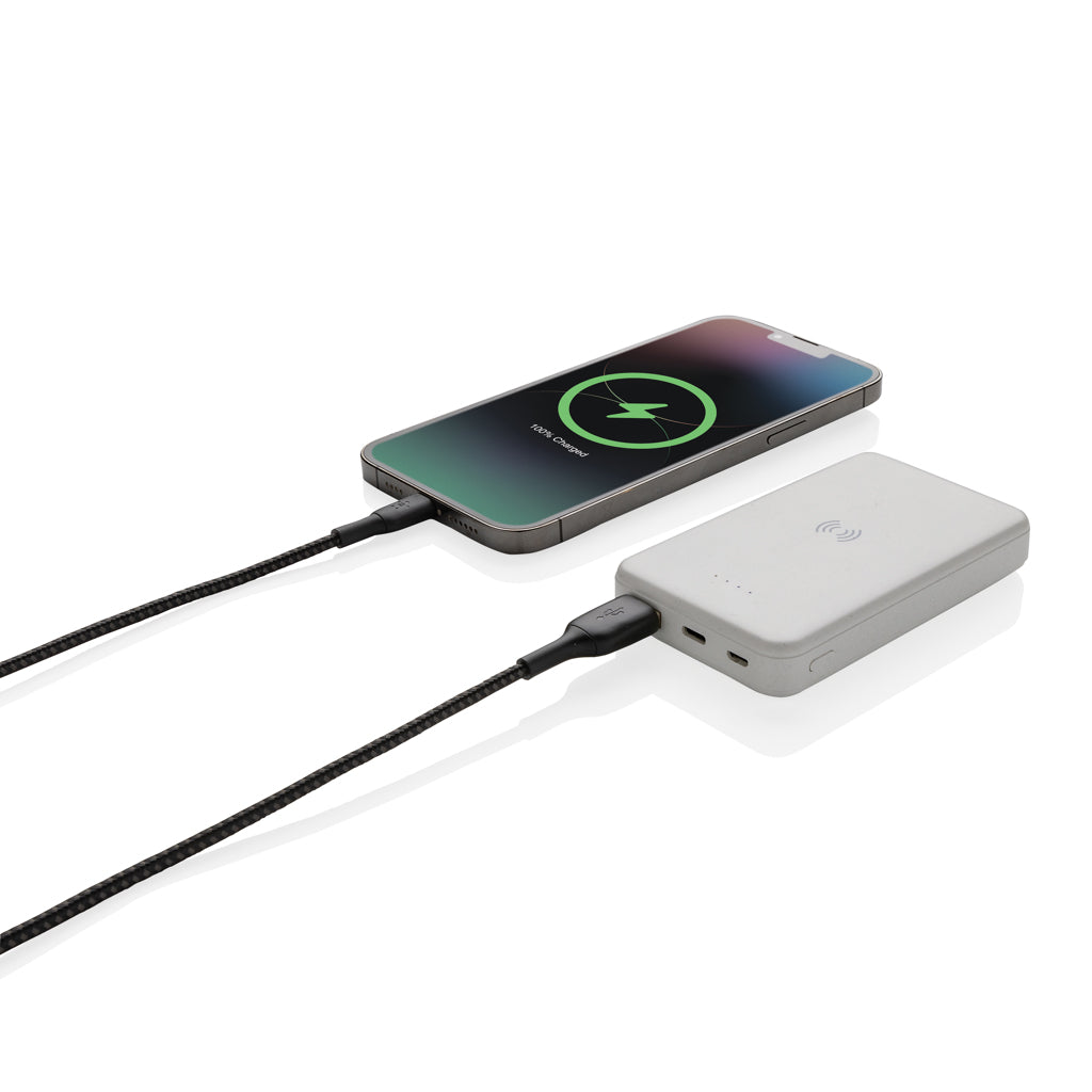 RCS recycled plastic 5.000 mAh 5W wireless powerbank - White