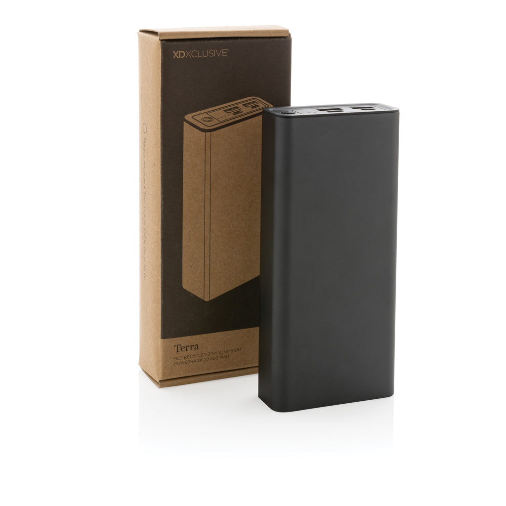 Terra RCS recycled 20W aluminium powerbank 20.000 mAh - Grey
