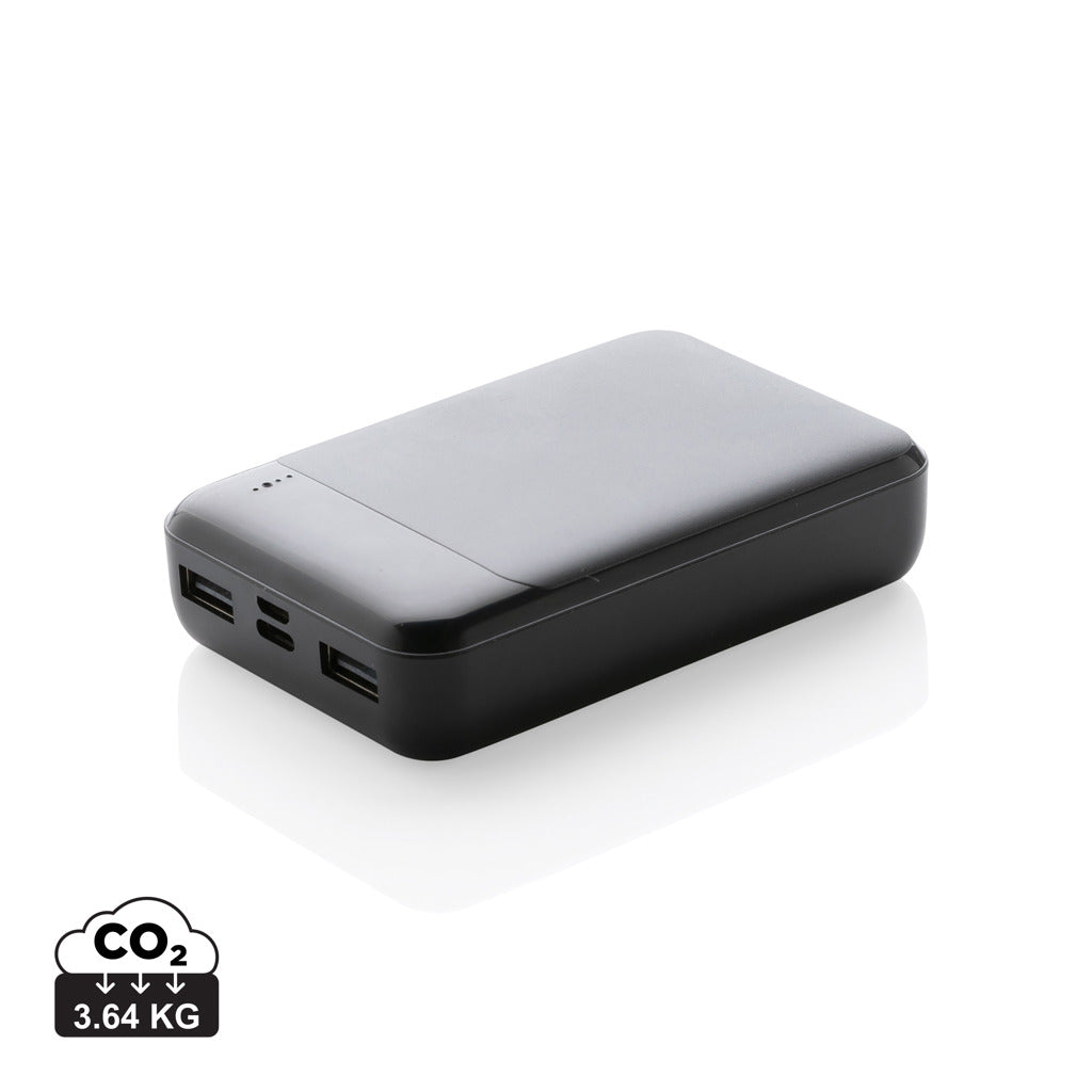 RCS standard recycled plastic 10.000 mAh powerbank - Black